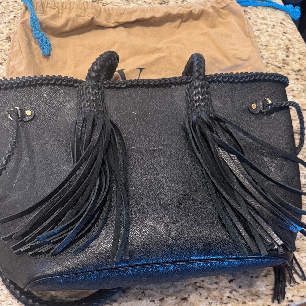 Black Fringe Tote Bag